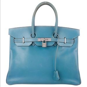 RARE Bleu Jean box leather Hermès Birkin 35